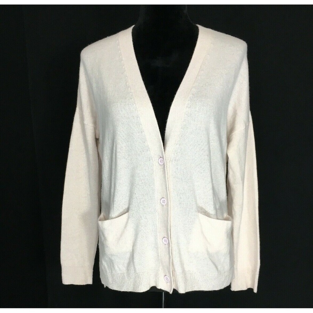 ACROBAT Cardigan XS SMALL Blush Wool Cashmere Bl Pin Pocket Oversize Sweater